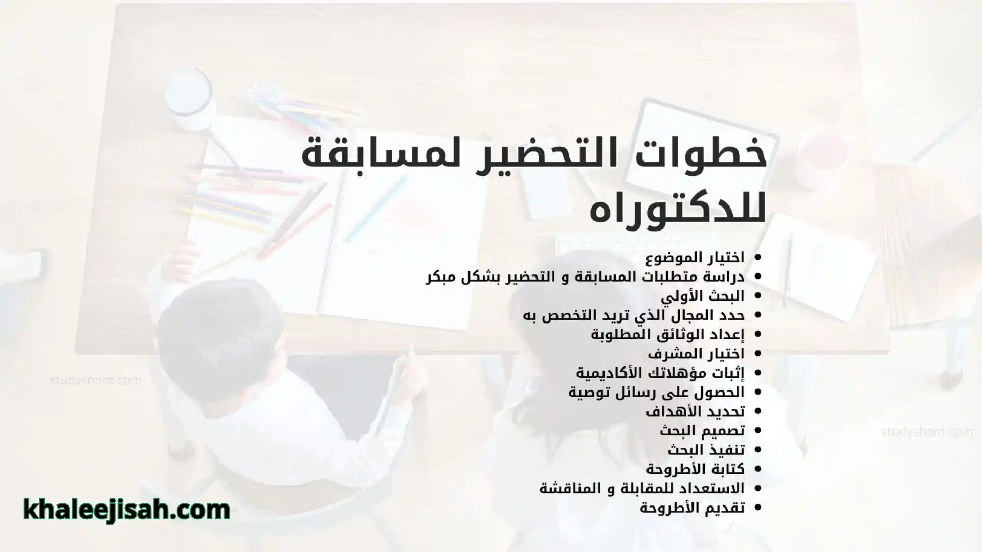 خطوات التحضير لمسابقة الدكتوراه